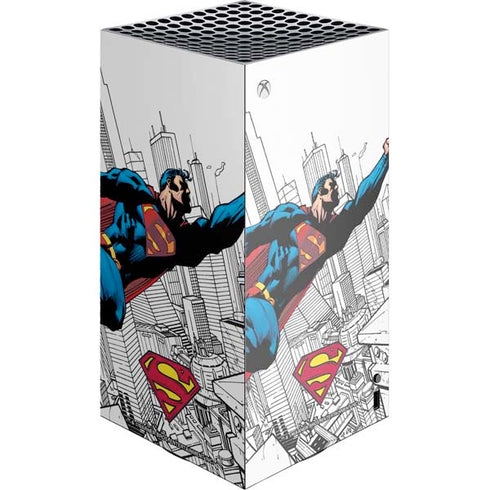 DC Comics Superman Flying Over City Pose XBox Series X Digital Edition Console Skin